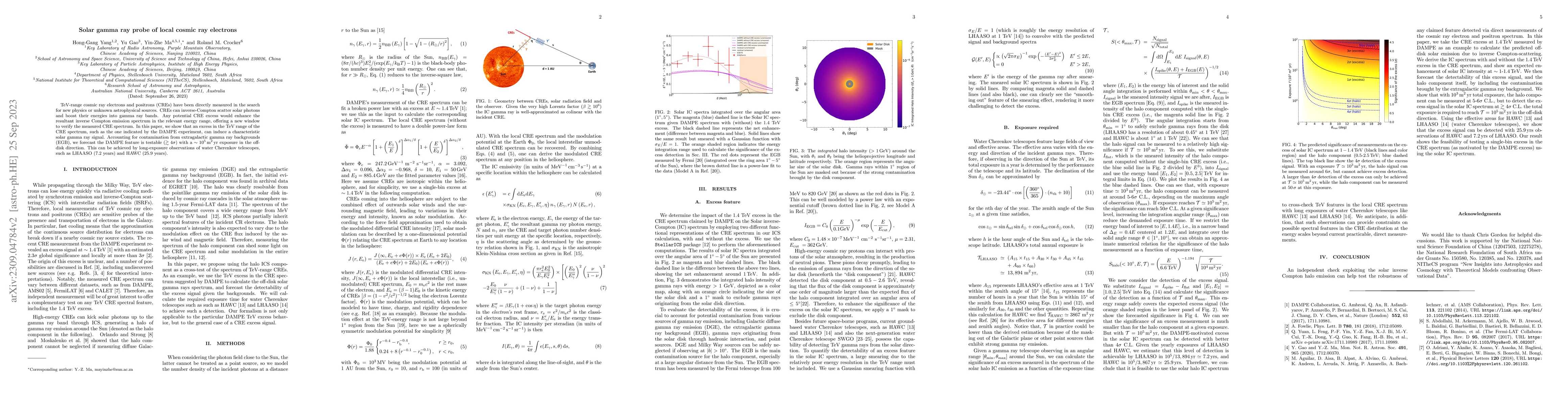 Thumbnail for Solar gamma ray probe of local cosmic ray electrons