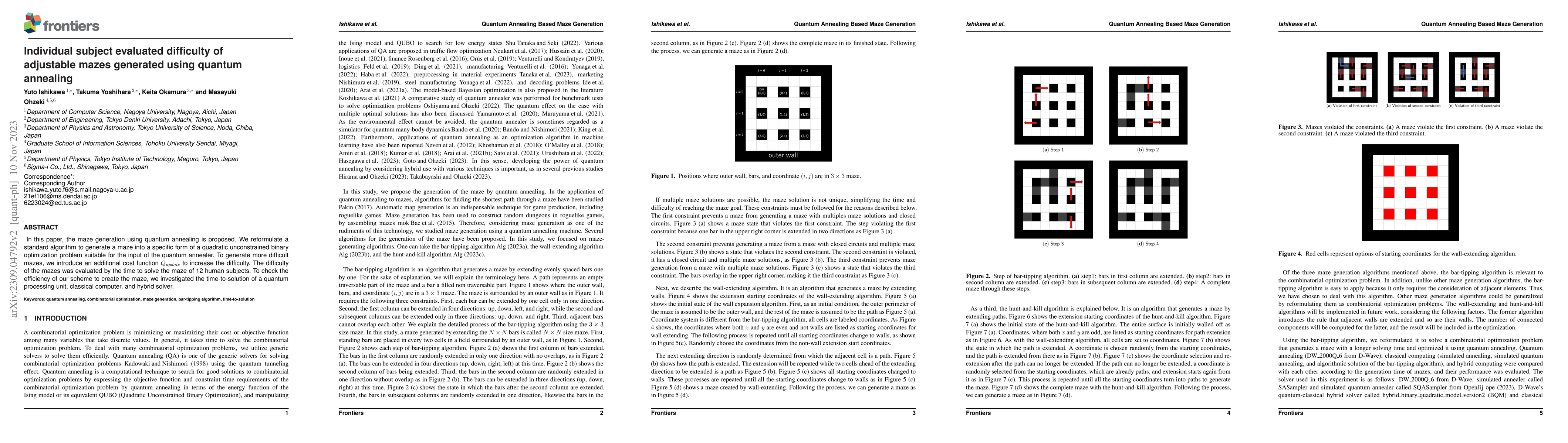 Thumbnail for Individual subject evaluated difficulty of adjustable mazes generated
  using quantum annealing