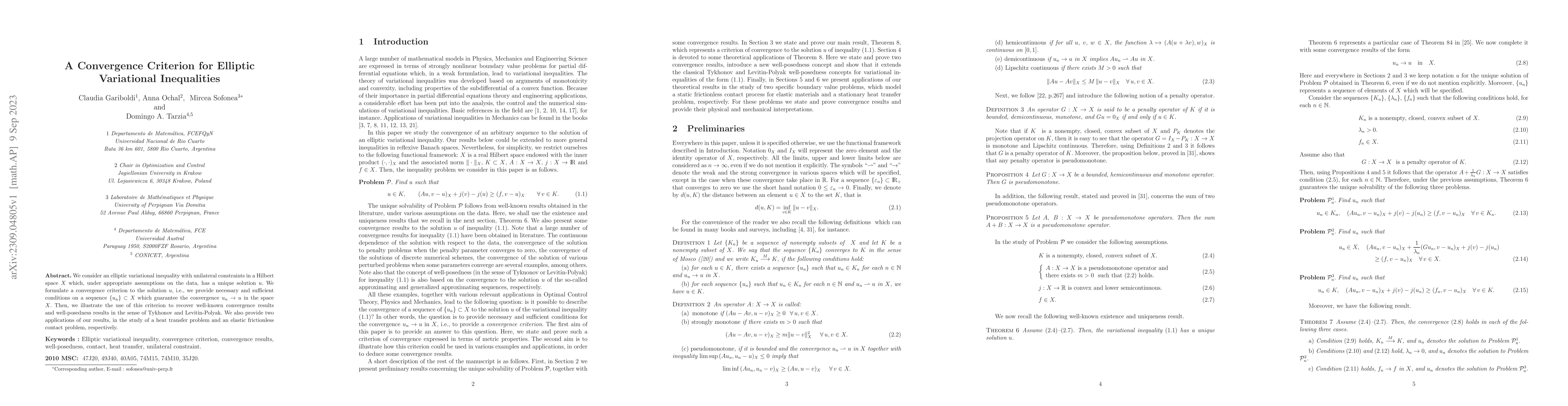 Thumbnail for A Convergence Criterion for Elliptic Variational Inequalities