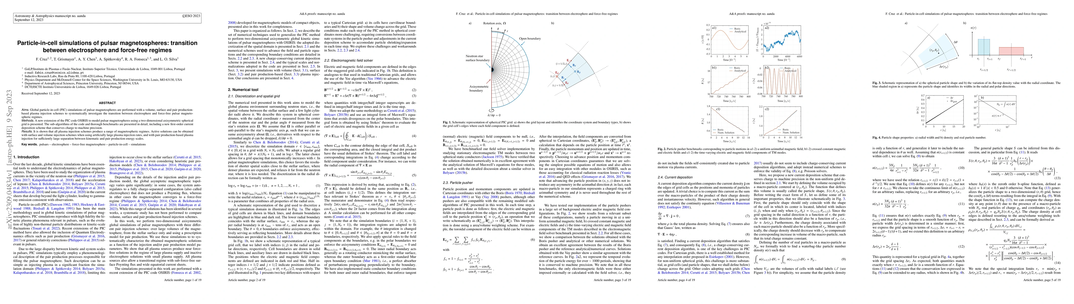 Thumbnail for Particle-in-cell simulations of pulsar magnetospheres: transition
  between electrosphere and force-free regimes