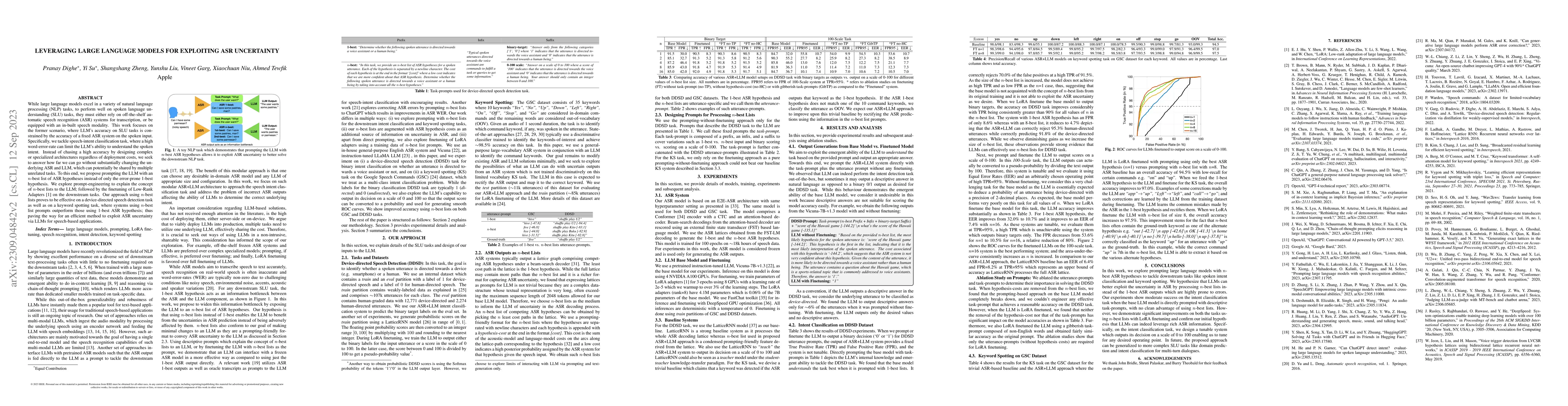 Thumbnail for Leveraging Large Language Models for Exploiting ASR Uncertainty