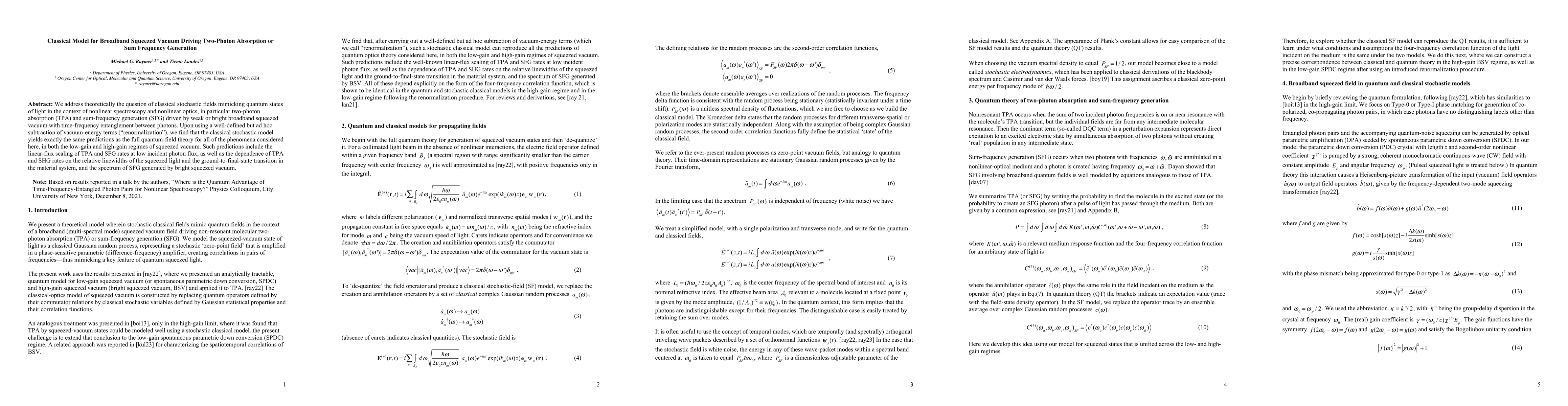 Thumbnail for Classical Model for Broadband Squeezed Vacuum Driving Two-Photon
  Absorption or Sum Frequency Generation