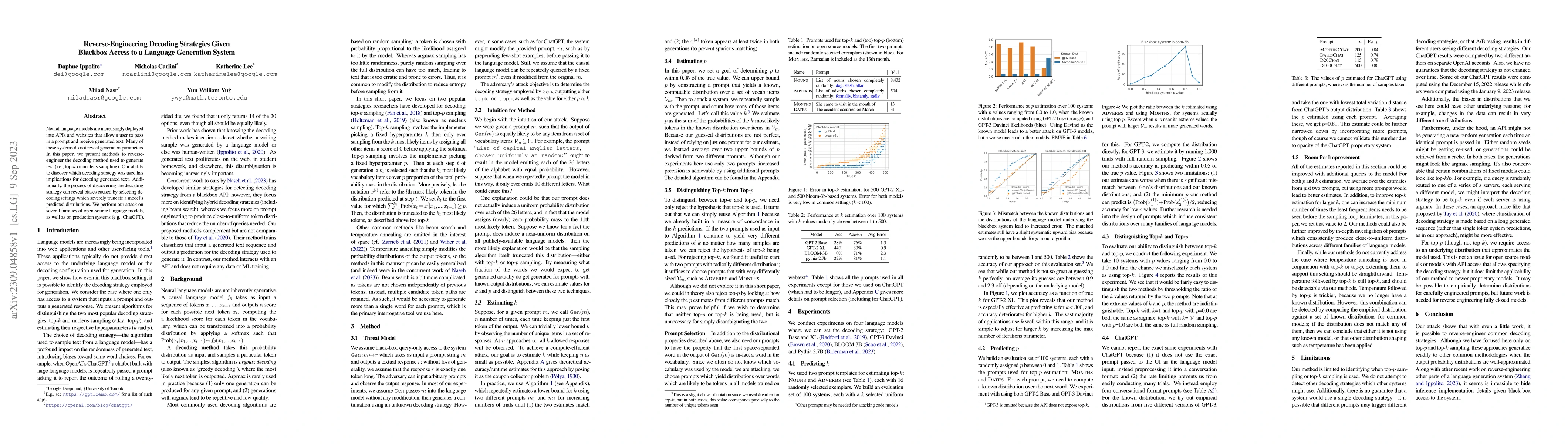 Thumbnail for Reverse-Engineering Decoding Strategies Given Blackbox Access to a
  Language Generation System