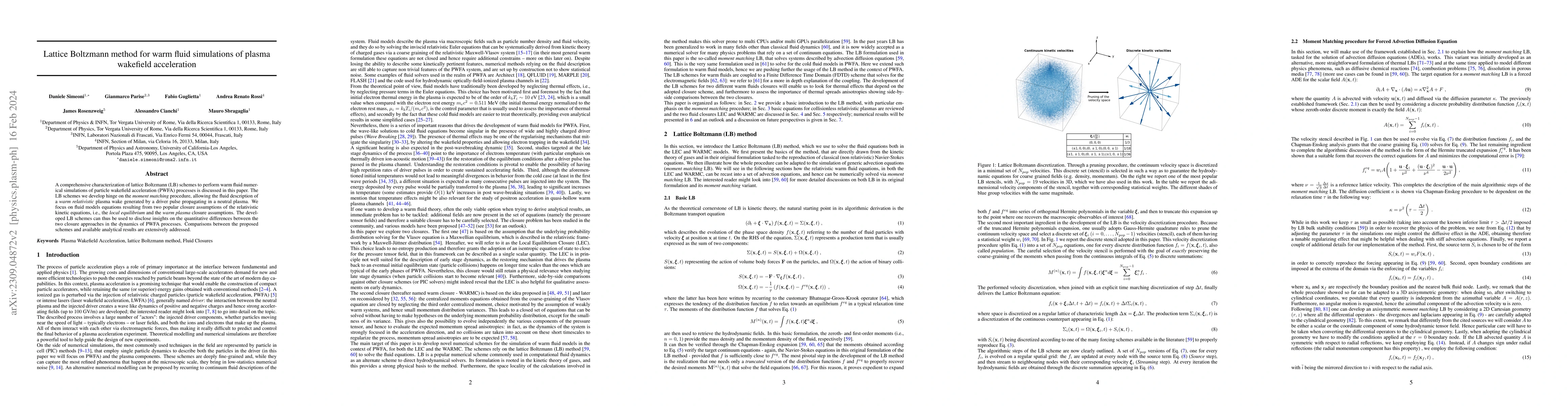 Thumbnail for Lattice Boltzmann method for warm fluid simulations of plasma wakefield
  acceleration