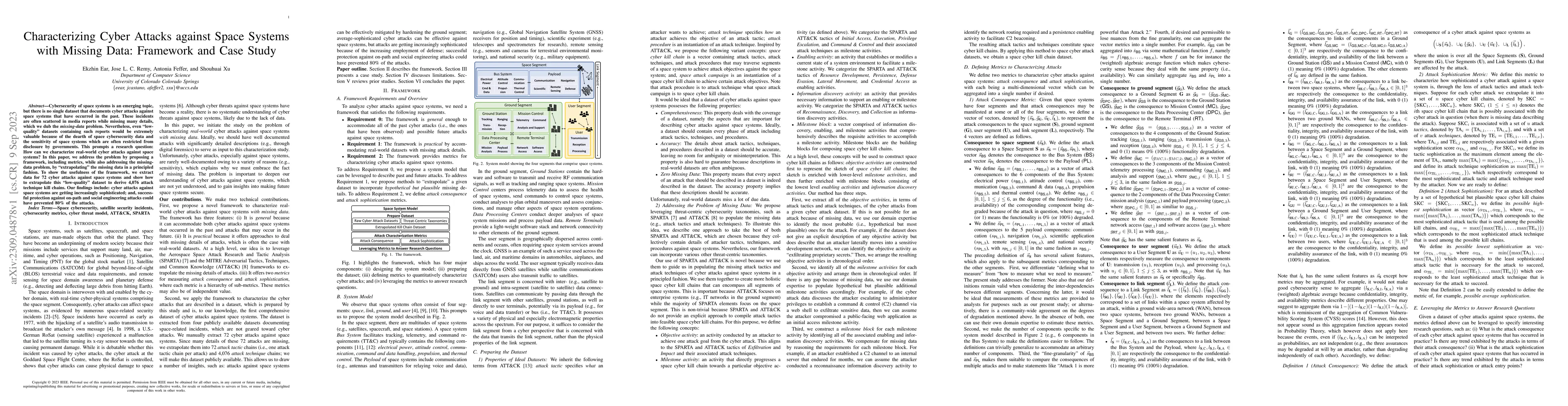 Thumbnail for Characterizing Cyber Attacks against Space Systems with Missing Data:
  Framework and Case Study