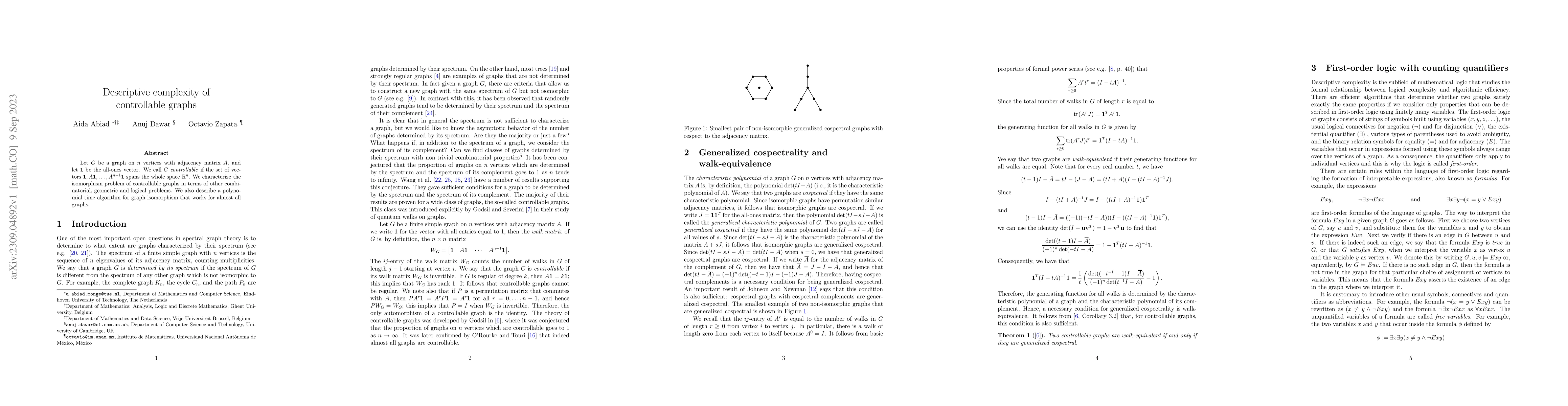 Thumbnail for Descriptive complexity of controllable graphs