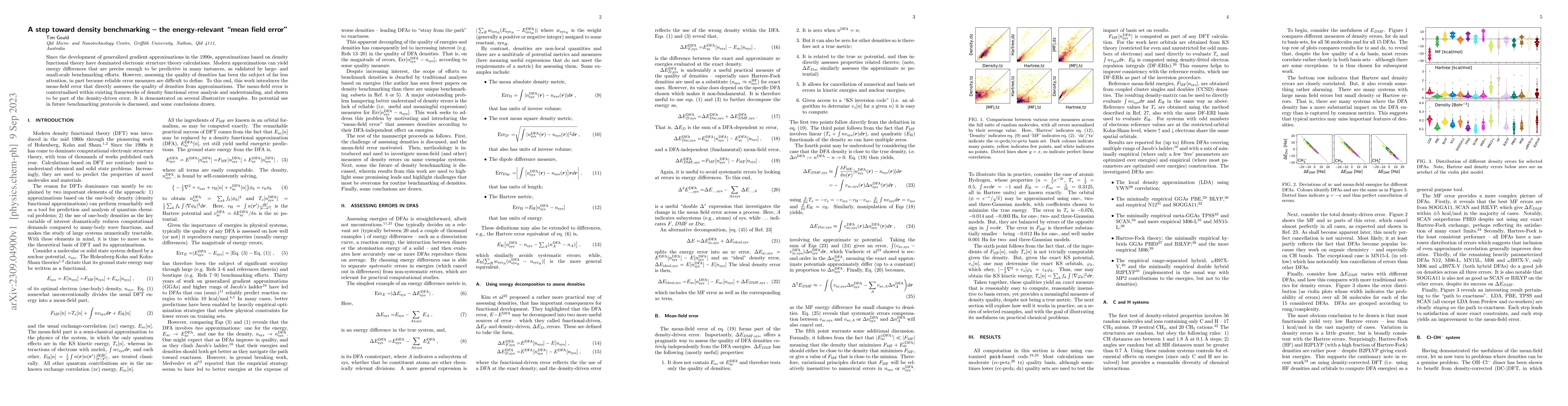 Thumbnail for A step toward density benchmarking -- the energy-relevant "mean field
  error"
