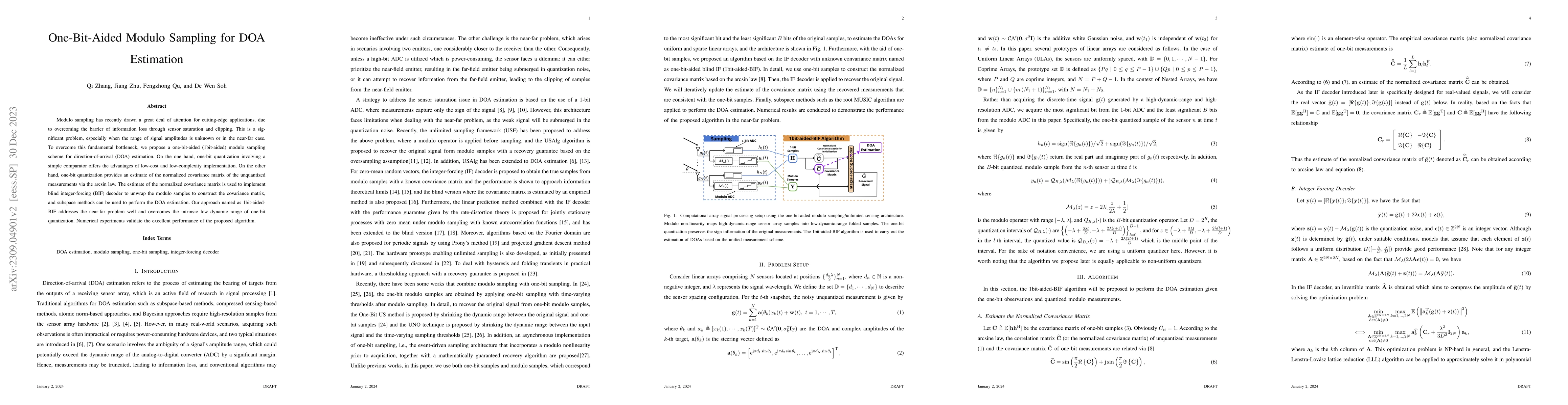 Thumbnail for One-Bit-Aided Modulo Sampling for DOA Estimation