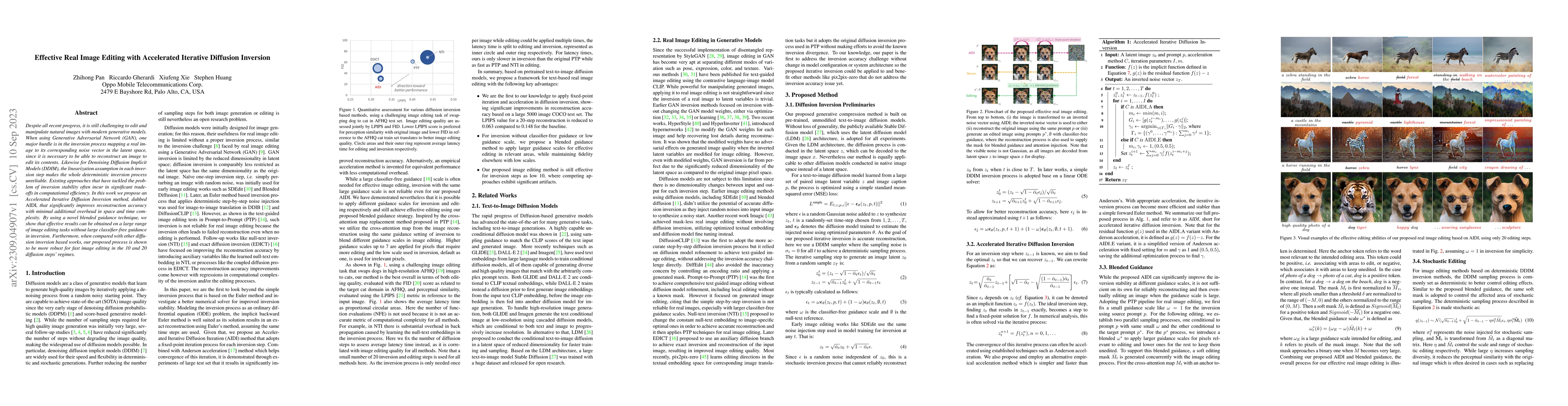Thumbnail for Effective Real Image Editing with Accelerated Iterative Diffusion
  Inversion