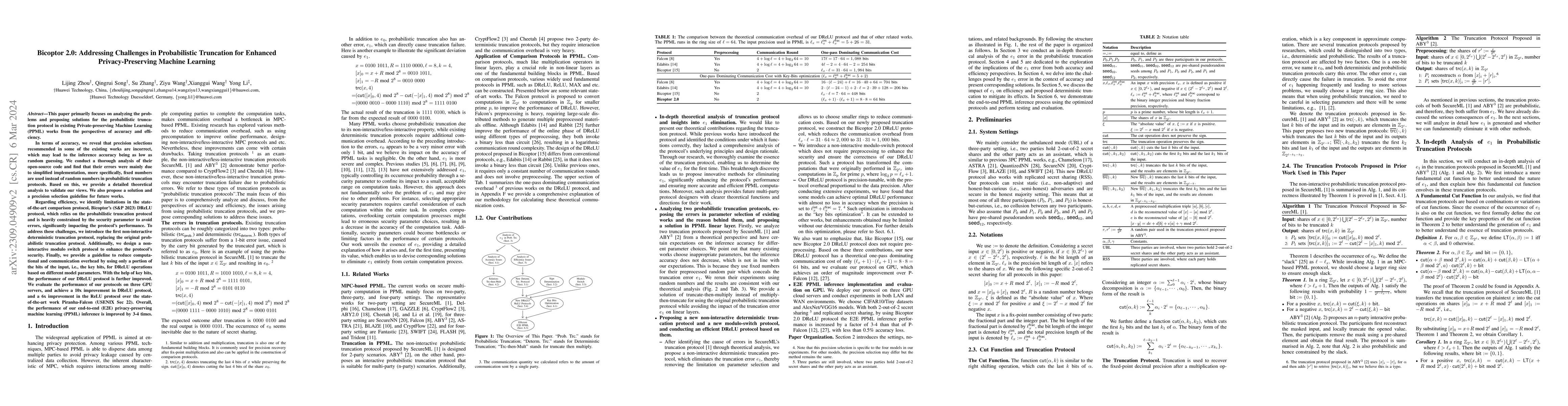 Thumbnail for Bicoptor 2.0: Addressing Challenges in Probabilistic Truncation for
  Enhanced Privacy-Preserving Machine Learning