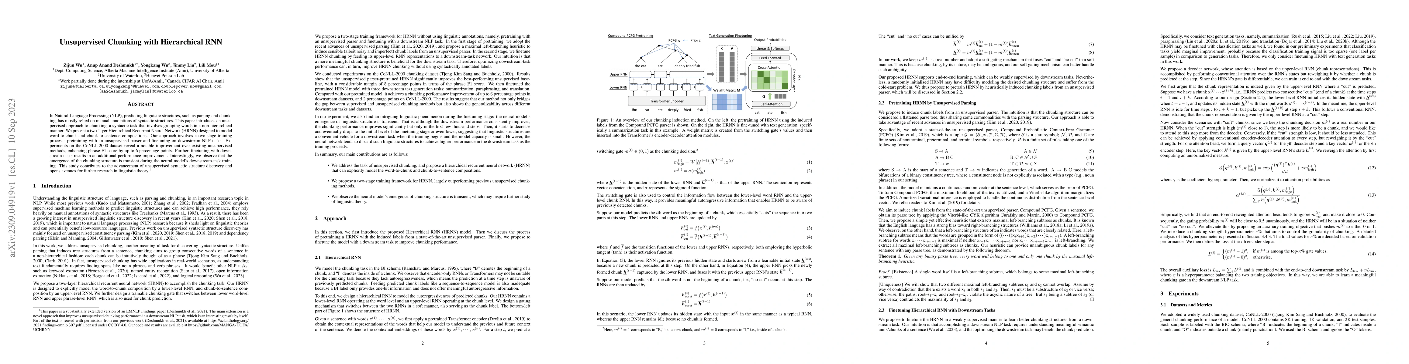 Thumbnail for Unsupervised Chunking with Hierarchical RNN