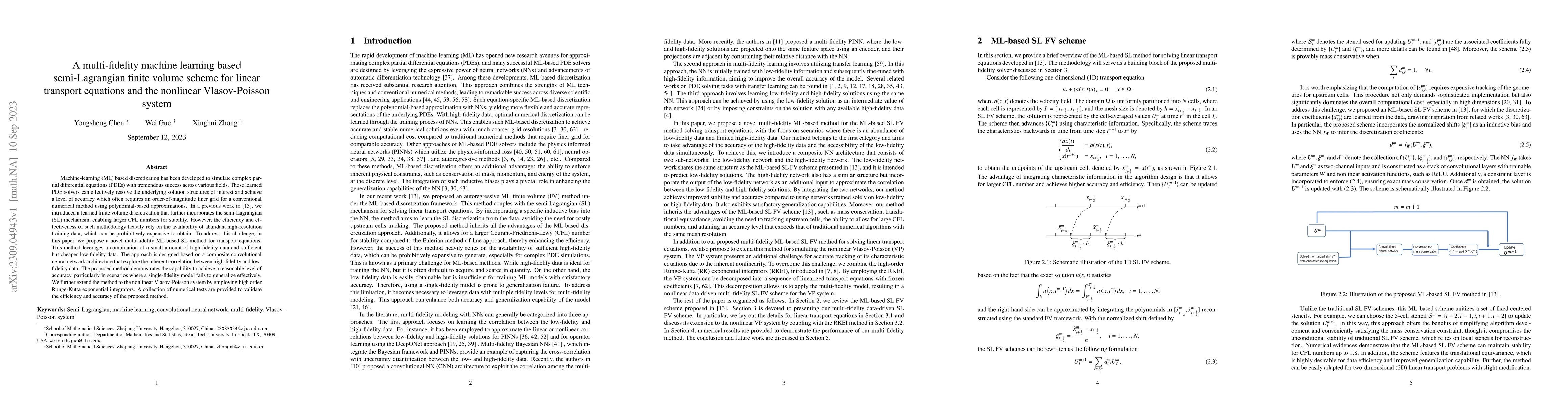 Thumbnail for A multi-fidelity machine learning based semi-Lagrangian finite volume
  scheme for linear transport equations and the nonlinear Vlasov-Poisson system