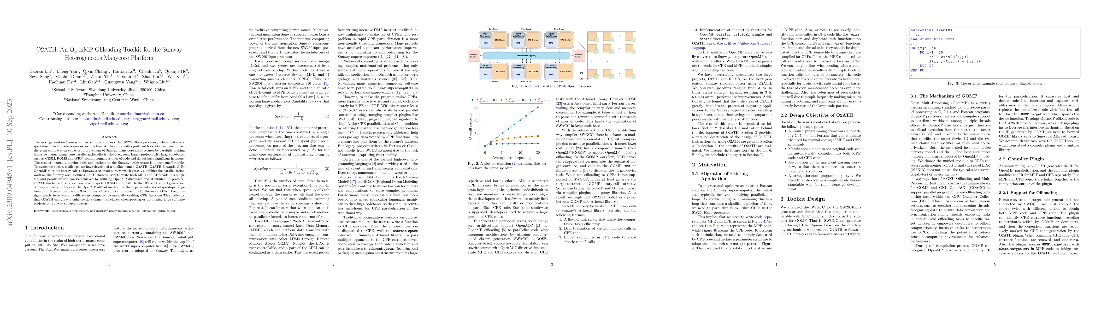 Thumbnail for O2ATH: An OpenMP Offloading Toolkit for the Sunway Heterogeneous
  Manycore Platform