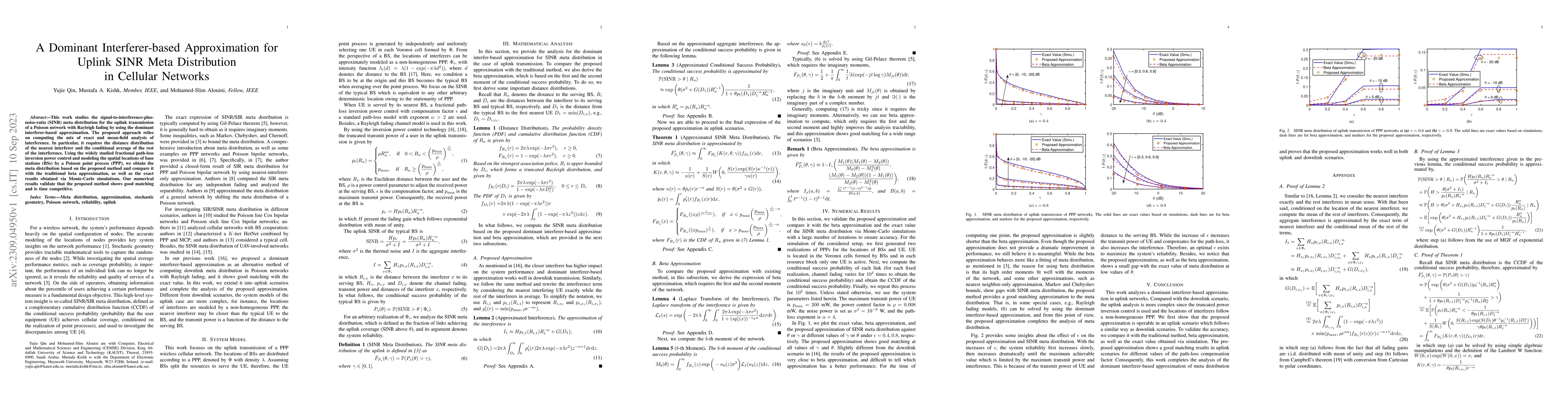 Thumbnail for A Dominant Interferer-based Approximation for Uplink SINR Meta
  Distribution in Cellular Networks