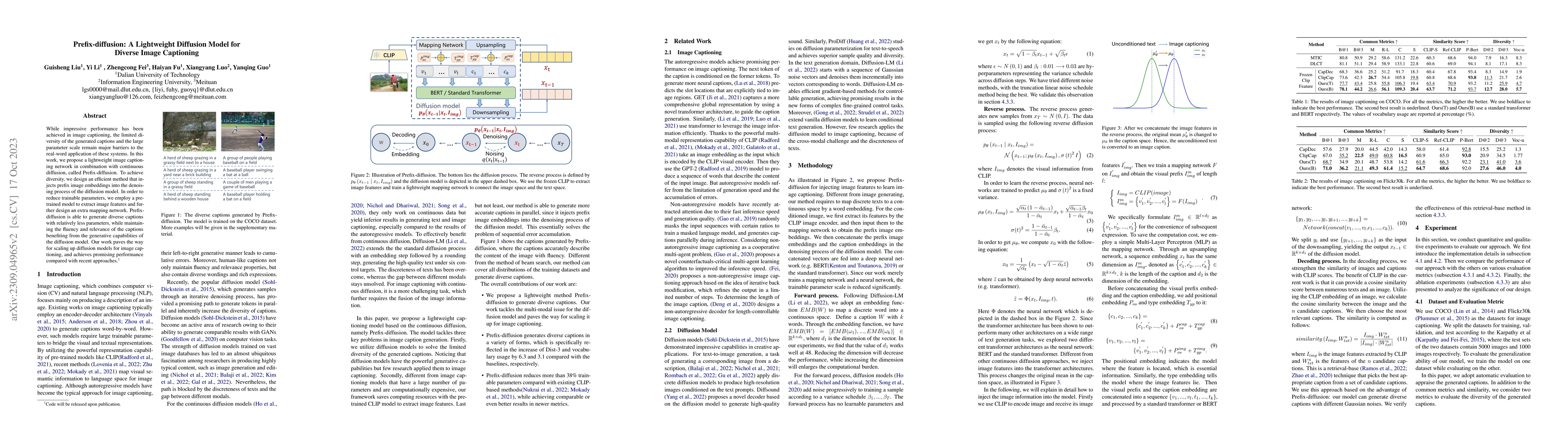 Thumbnail for Prefix-diffusion: A Lightweight Diffusion Model for Diverse Image
  Captioning