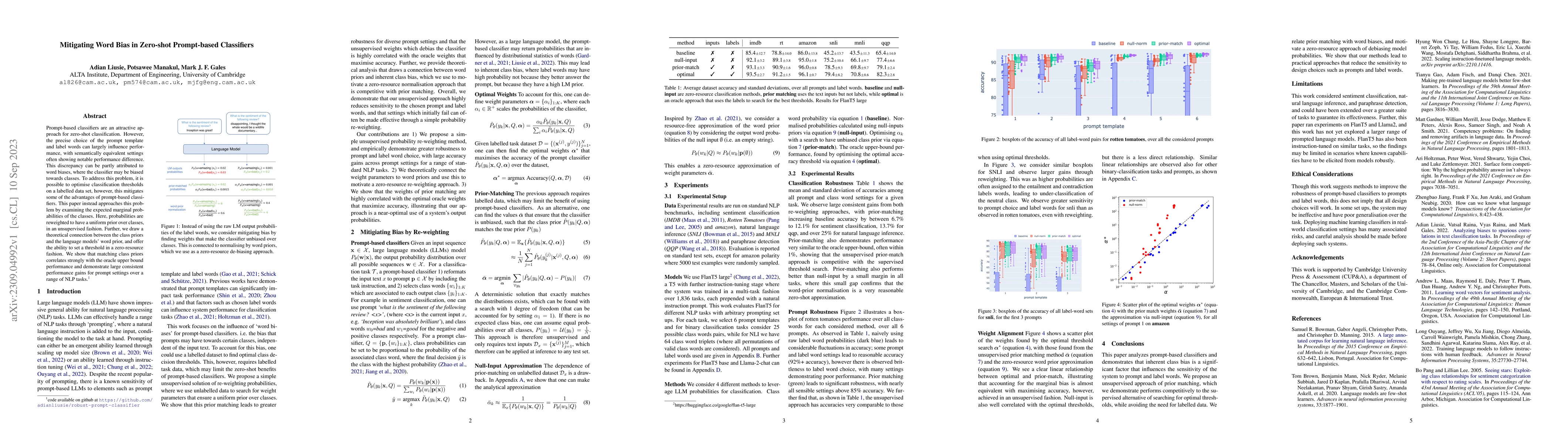 Thumbnail for Mitigating Word Bias in Zero-shot Prompt-based Classifiers