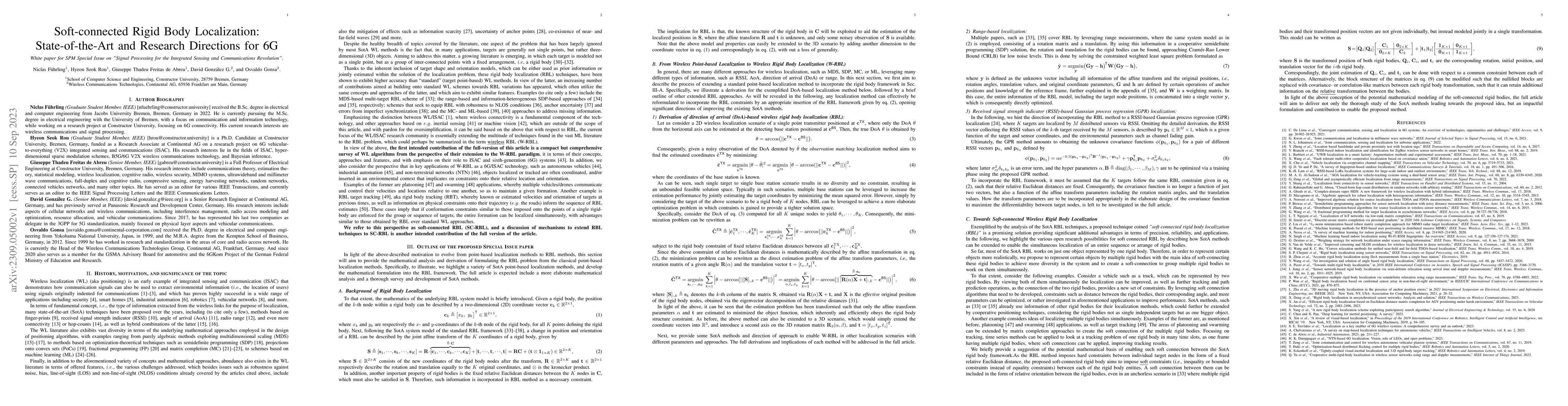 Thumbnail for Soft-connected Rigid Body Localization: State-of-the-Art and Research
  Directions for 6G