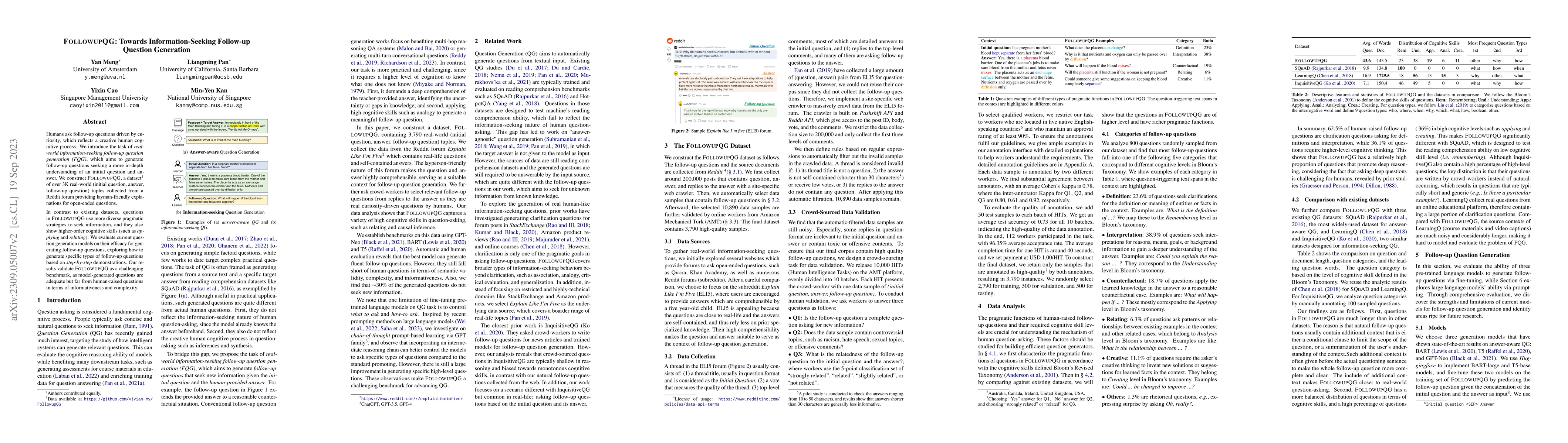 Thumbnail for FOLLOWUPQG: Towards Information-Seeking Follow-up Question Generation