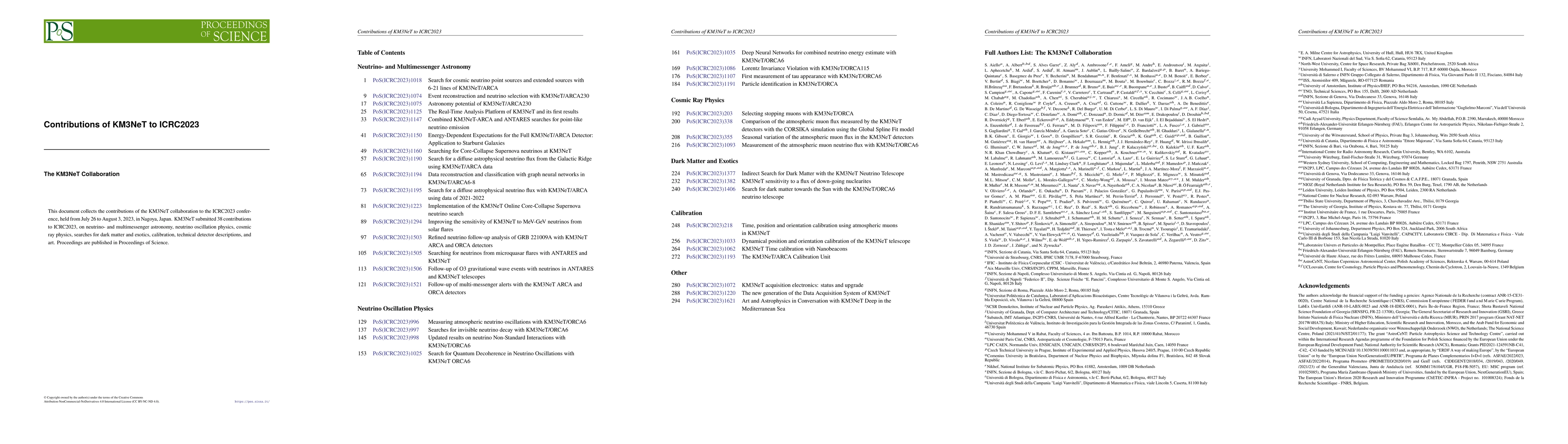Thumbnail for Contributions of KM3NeT to ICRC2023