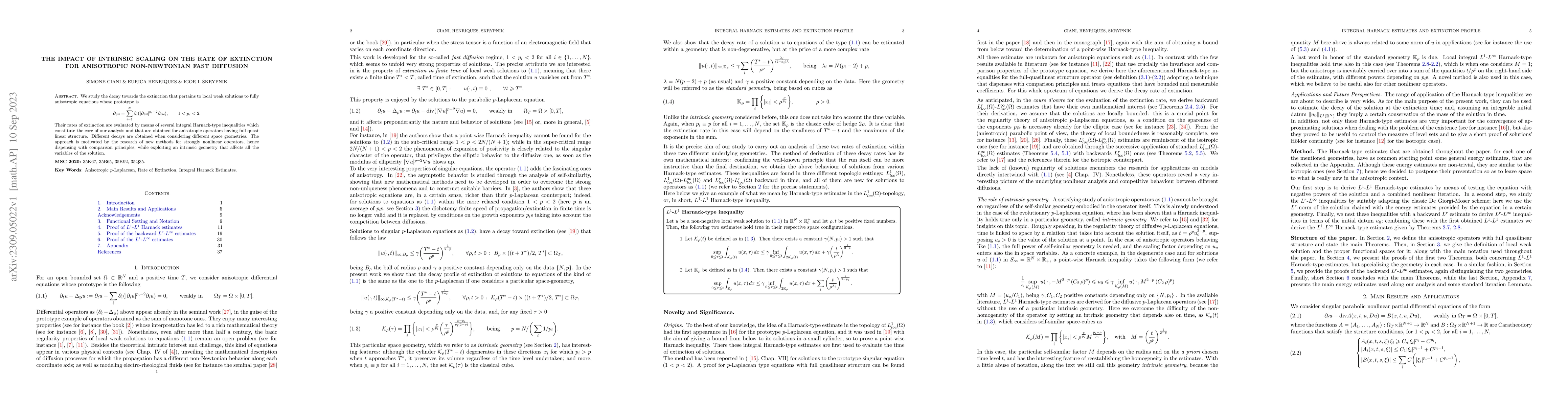 Thumbnail for The impact of intrinsic scaling on the rate of extinction for
  anisotropic non-Newtonian fast diffusion