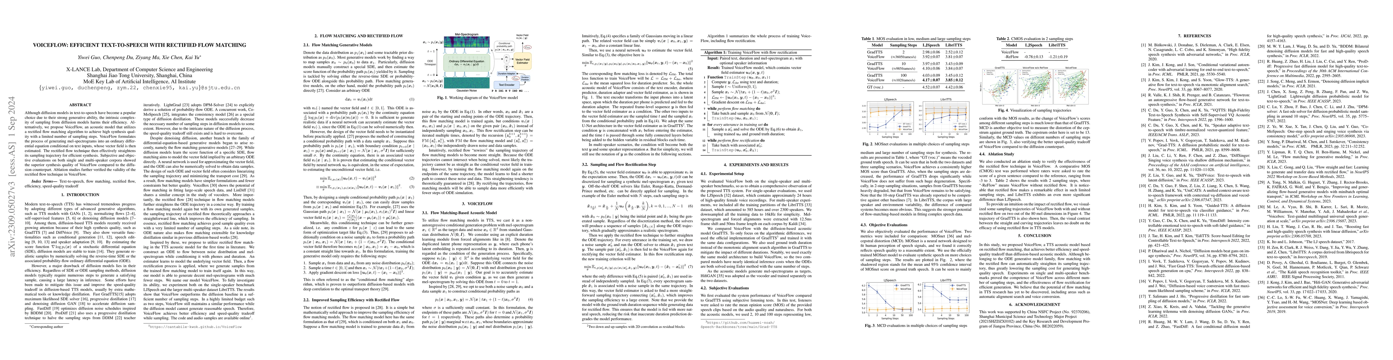 Thumbnail for VoiceFlow: Efficient Text-to-Speech with Rectified Flow Matching