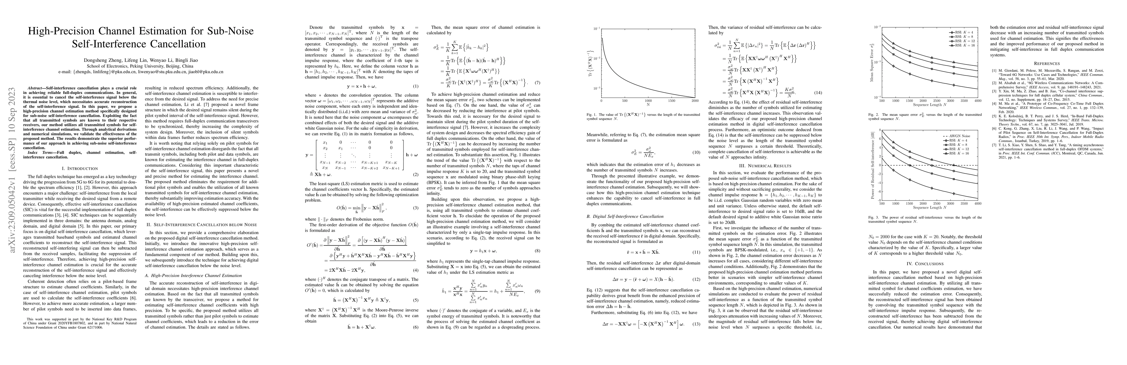 Thumbnail for High-Precision Channel Estimation for Sub-Noise Self-Interference
  Cancellation