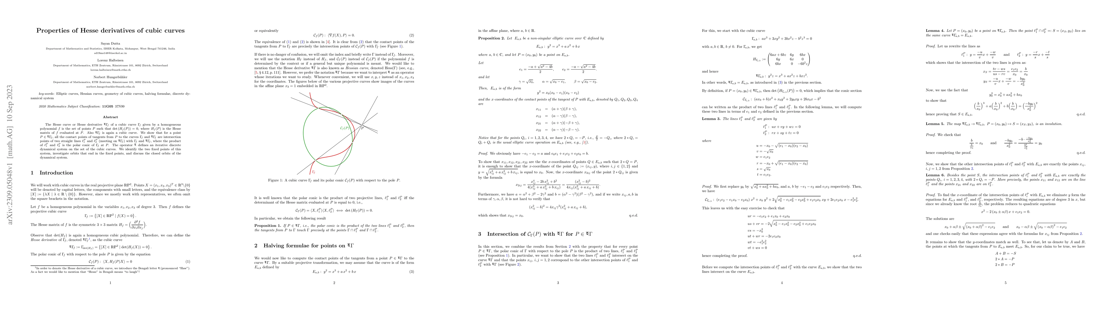 Thumbnail for Properties of Hesse derivatives of cubic curves