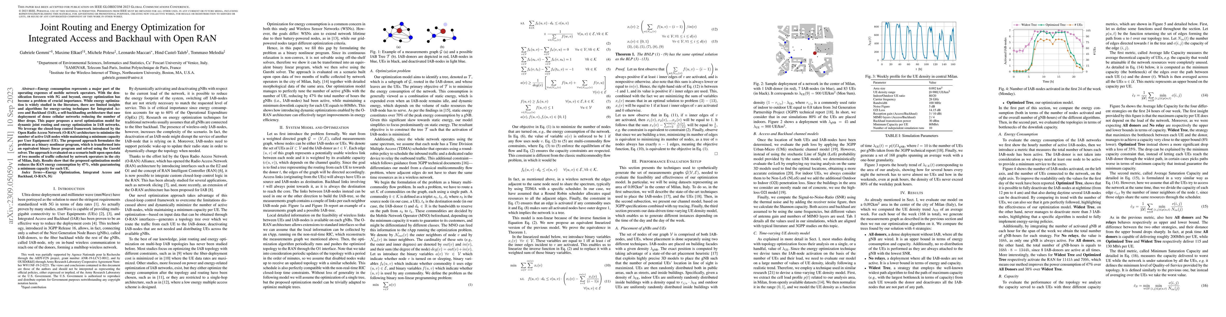 Thumbnail for Joint Routing and Energy Optimization for Integrated Access and Backhaul
  with Open RAN