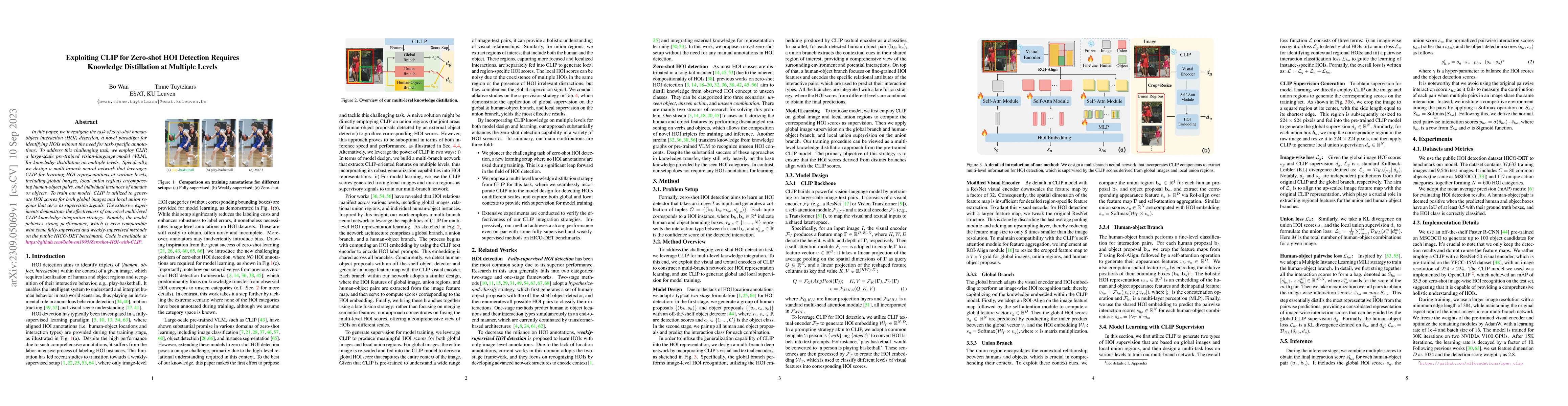 Thumbnail for Exploiting CLIP for Zero-shot HOI Detection Requires Knowledge
  Distillation at Multiple Levels