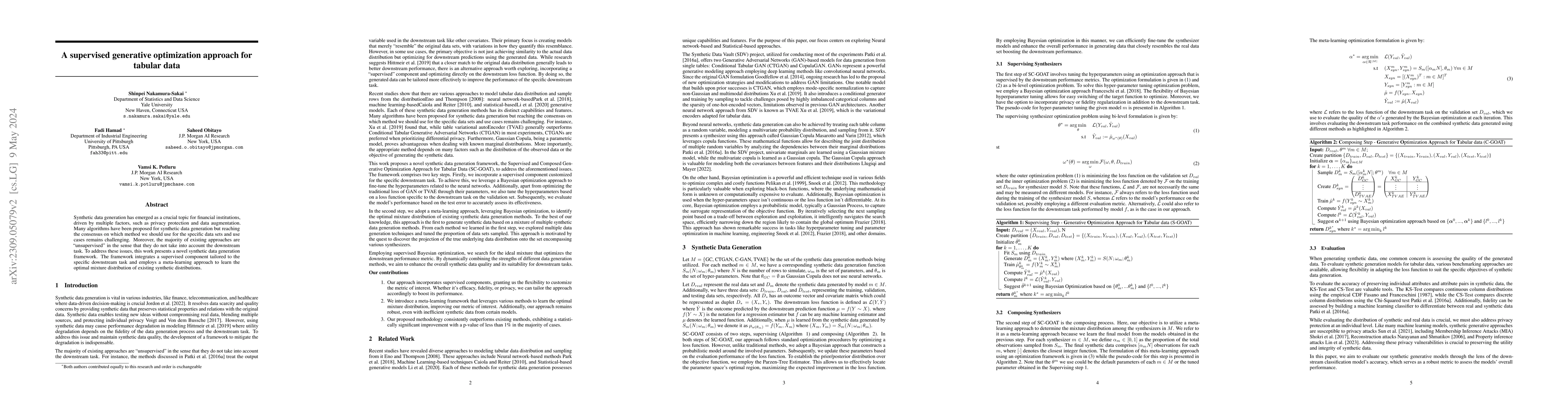 Thumbnail for A supervised generative optimization approach for tabular data