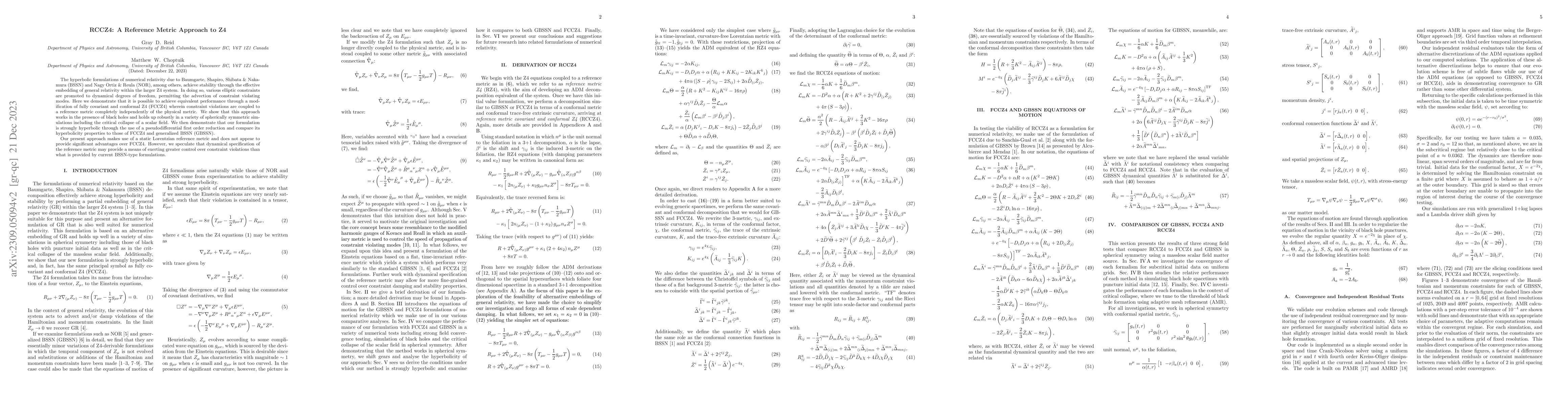 Thumbnail for RCCZ4: A Reference Metric Approach to Z4