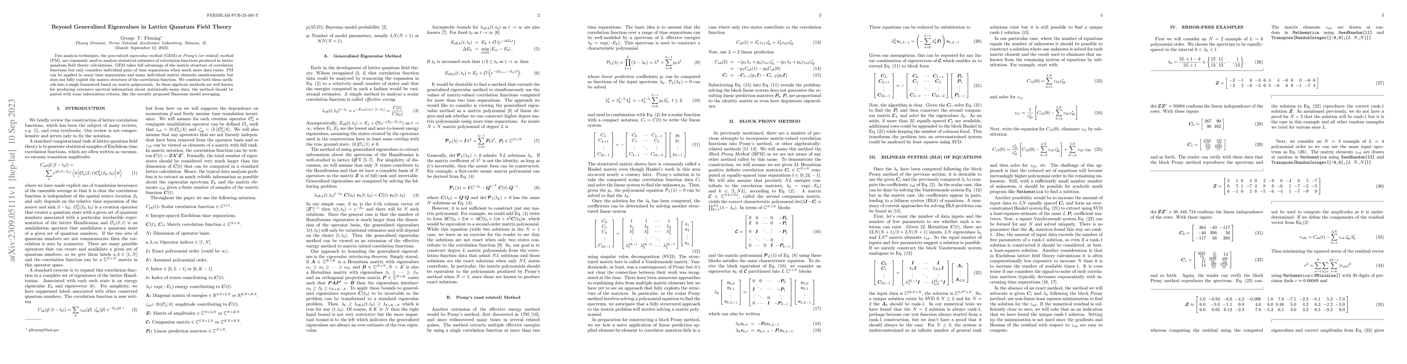 Thumbnail for Beyond Generalized Eigenvalues in Lattice Quantum Field Theory