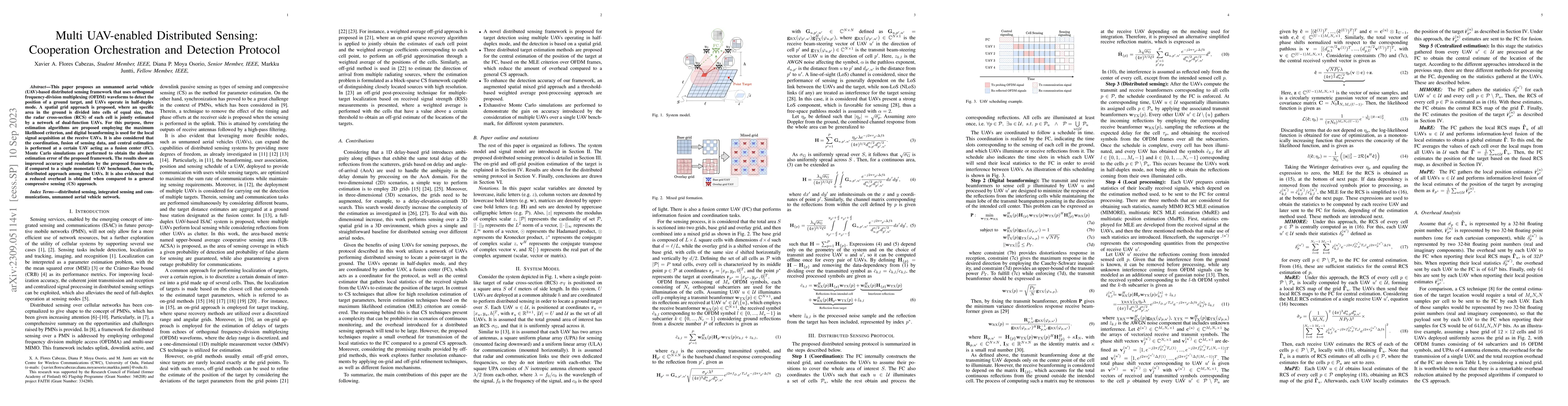 Thumbnail for Multi UAV-enabled Distributed Sensing: Cooperation Orchestration and
  Detection Protocol