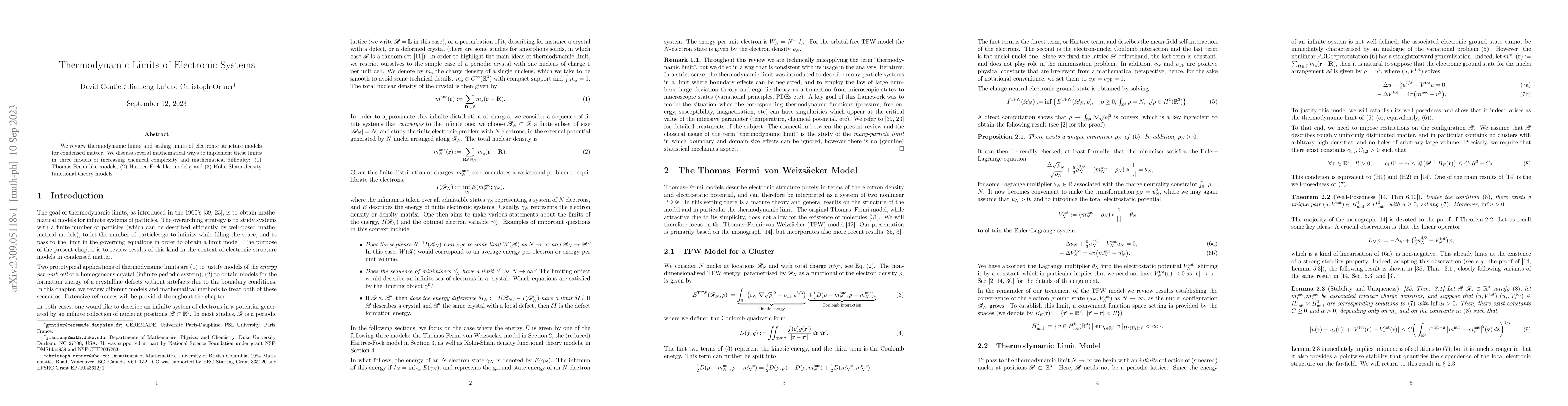 Thumbnail for Thermodynamic Limits of Electronic Systems