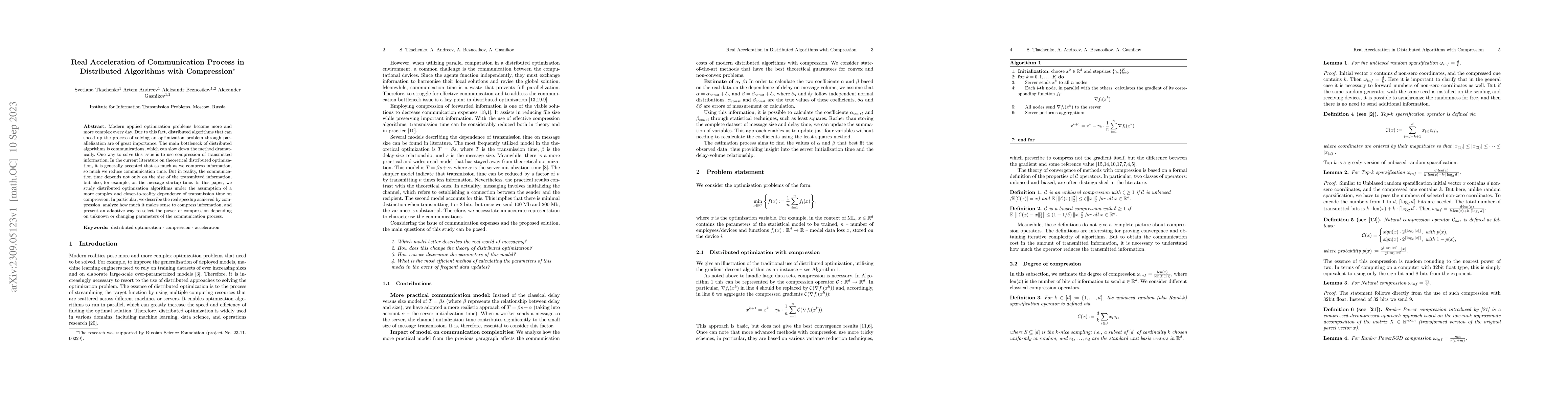 Thumbnail for Real Acceleration of Communication Process in Distributed Algorithms
  with Compression