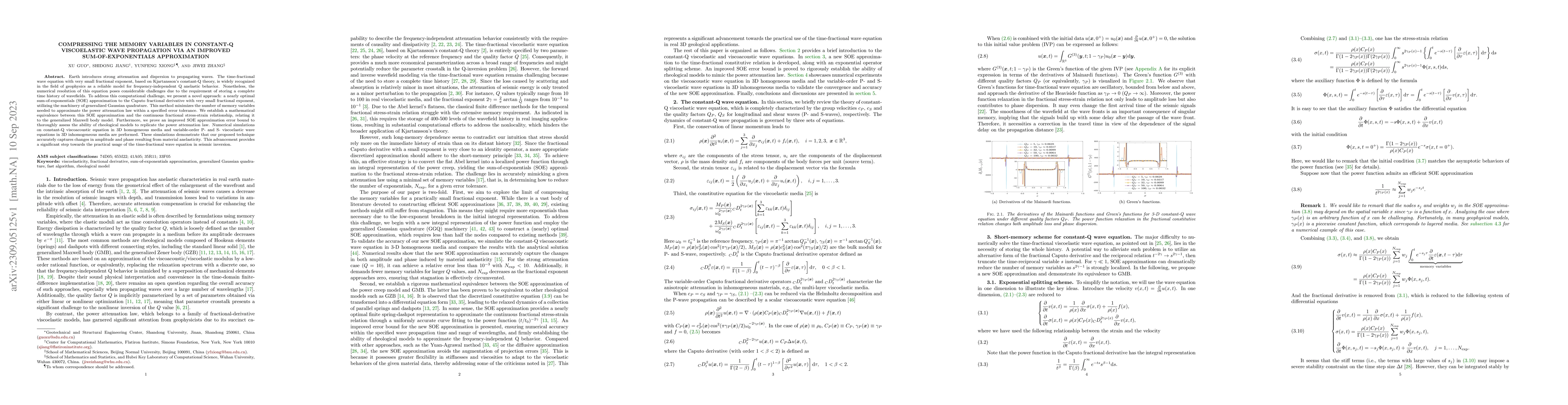 Thumbnail for Compressing the memory variables in constant-Q viscoelastic wave
  propagation via an improved sum-of-exponentials approximation