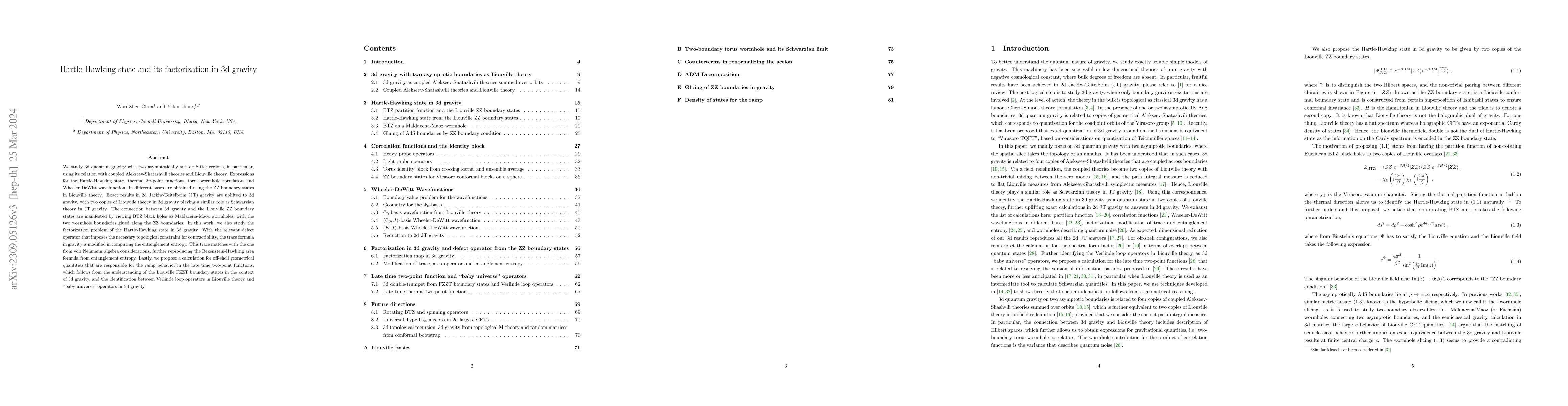 Thumbnail for Hartle-Hawking state and its factorization in 3d gravity