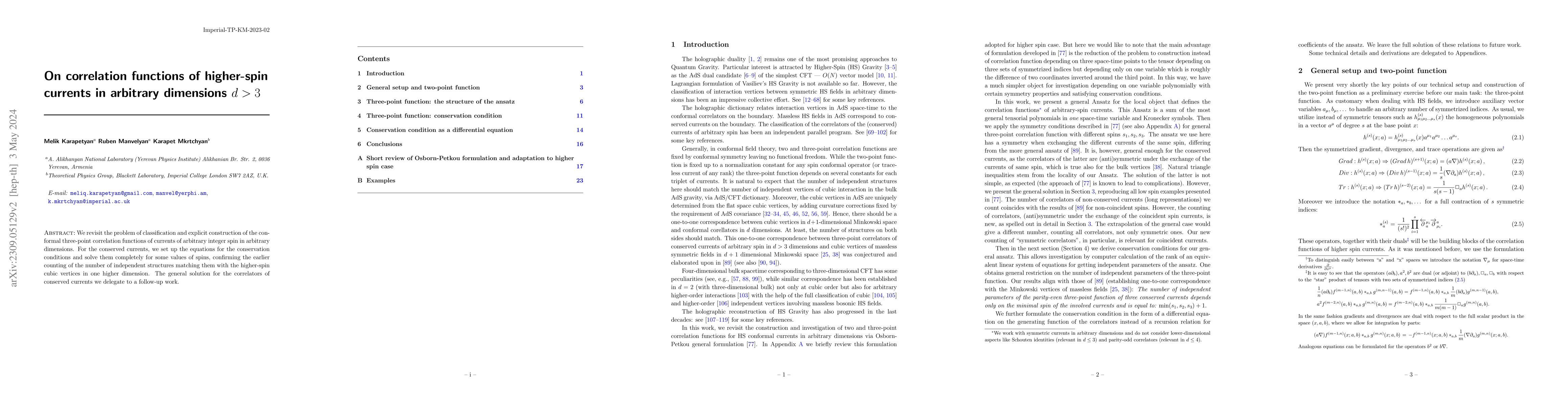 Thumbnail for On correlation functions of higher-spin currents in arbitrary dimensions
  $d>3$