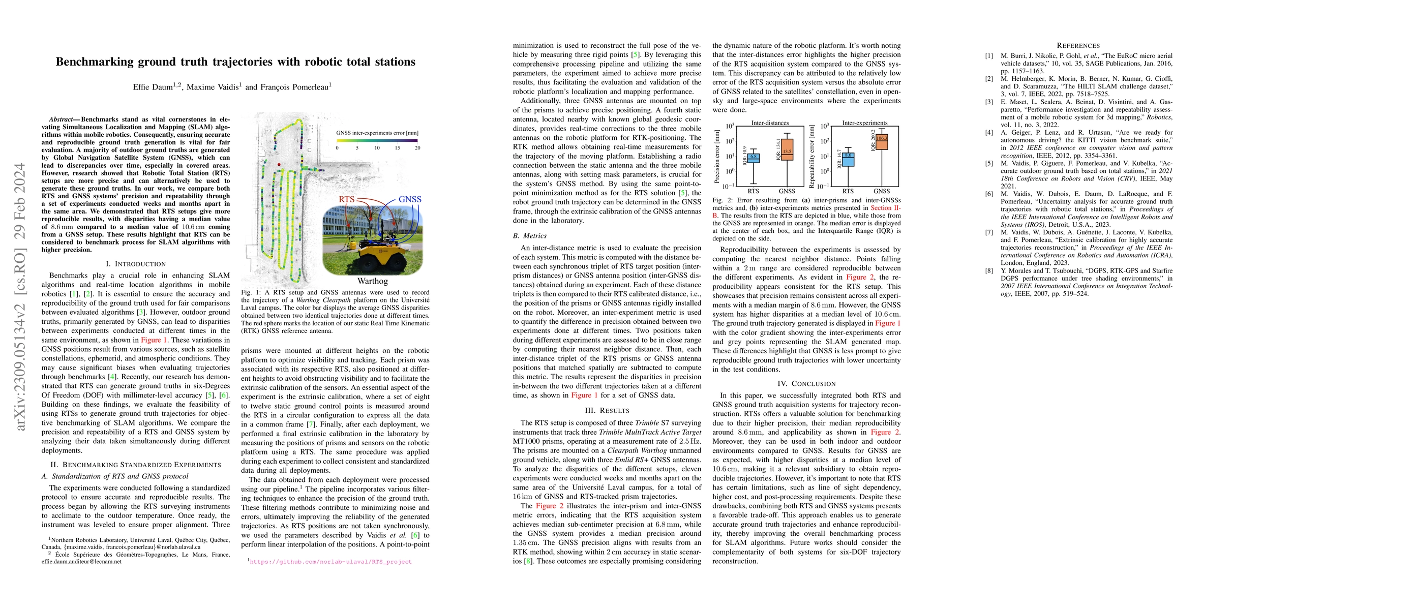 Thumbnail for Benchmarking ground truth trajectories with robotic total stations