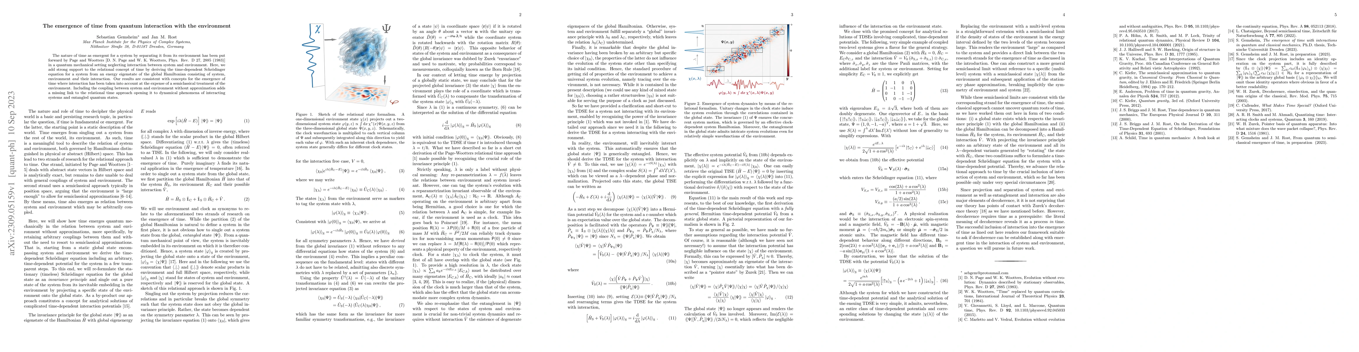 Thumbnail for The emergence of time from quantum interaction with the environment