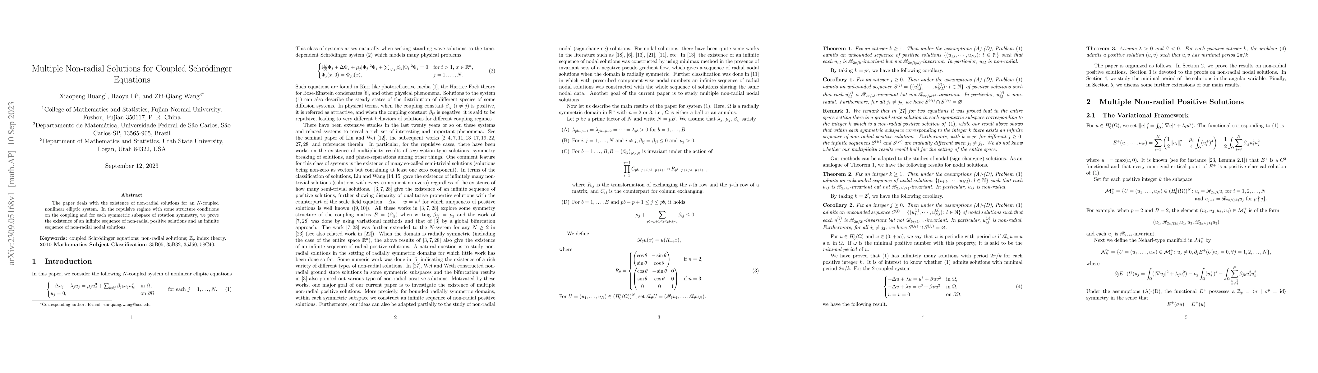 Thumbnail for Multiple Non-radial Solutions for Coupled Schr\"{o}dinger Equations