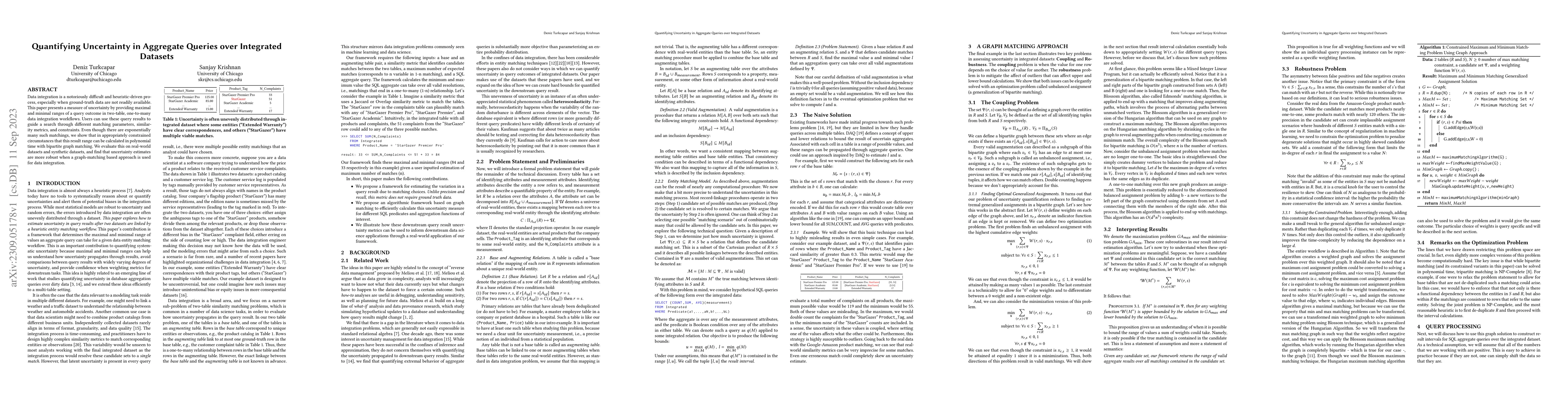 Thumbnail for Quantifying Uncertainty in Aggregate Queries over Integrated Datasets