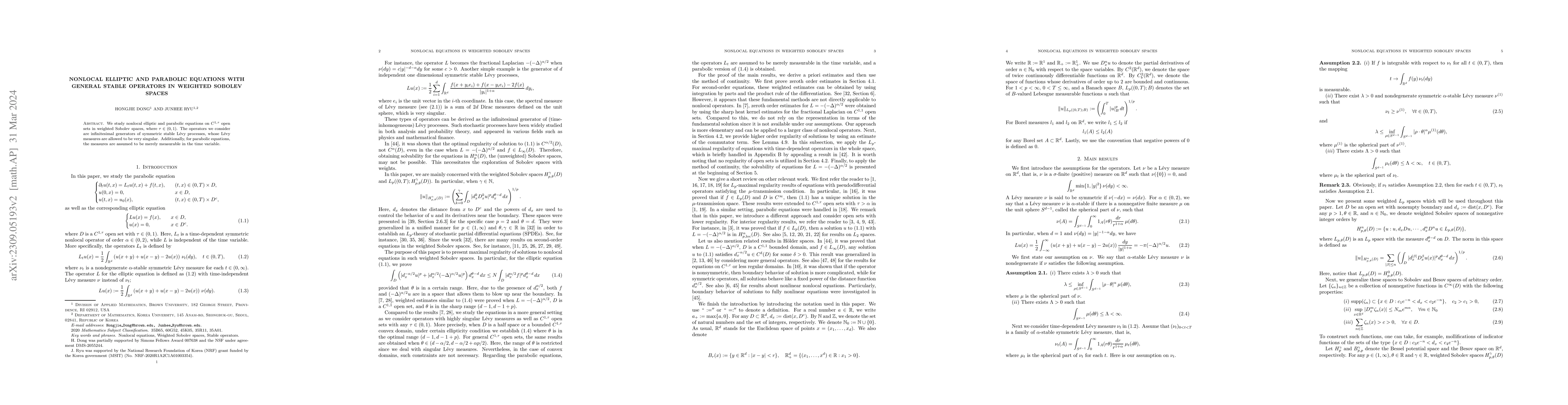 Thumbnail for Nonlocal elliptic and parabolic equations with general stable operators
  in weighted Sobolev spaces