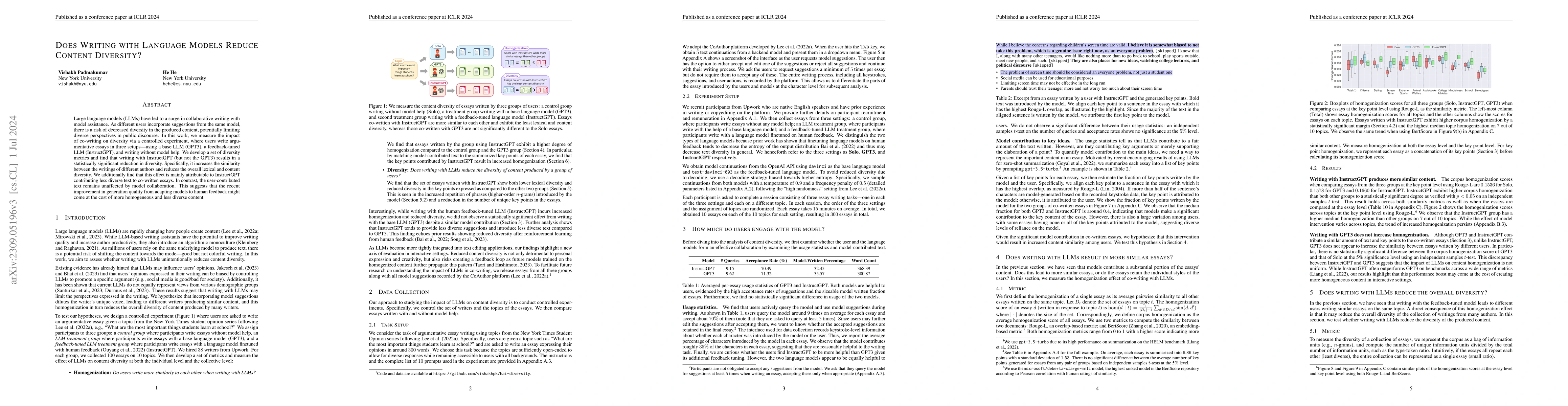Thumbnail for Does Writing with Language Models Reduce Content Diversity?