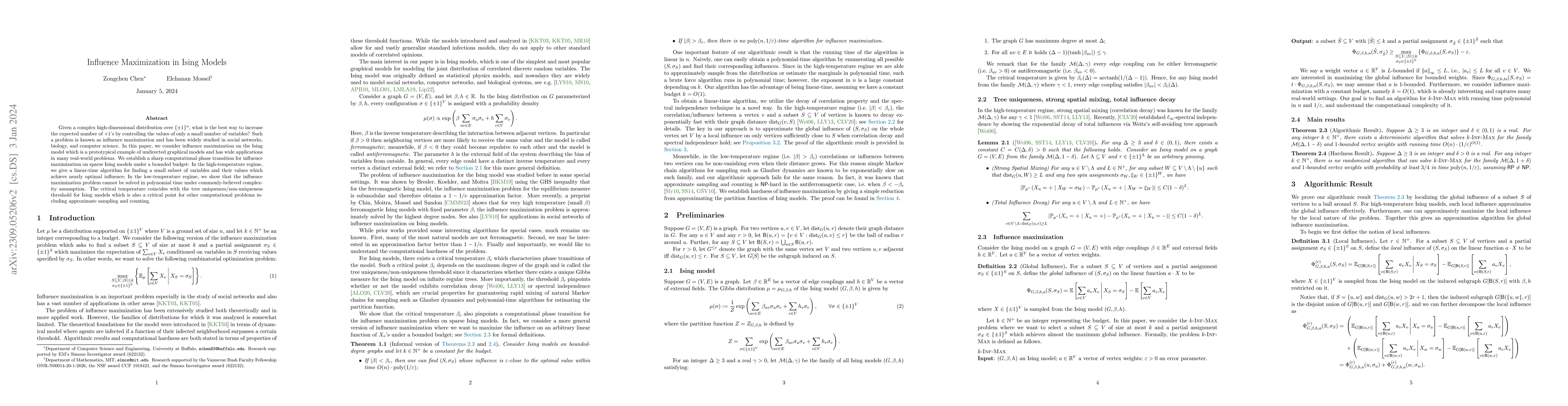 Thumbnail for Influence Maximization in Ising Models