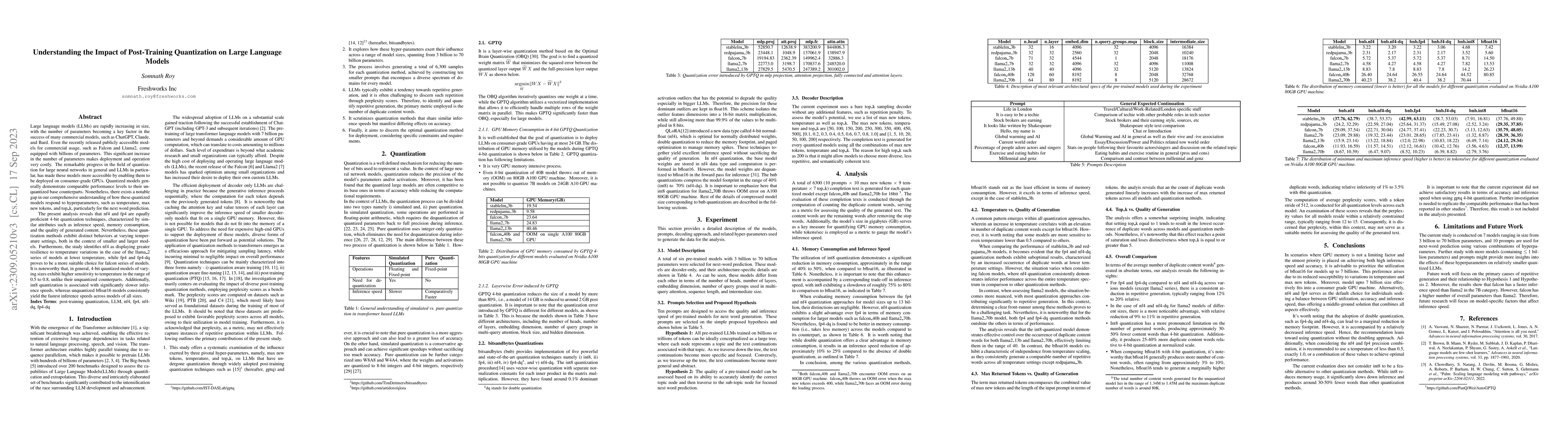Thumbnail for Understanding the Impact of Post-Training Quantization on Large Language
  Models