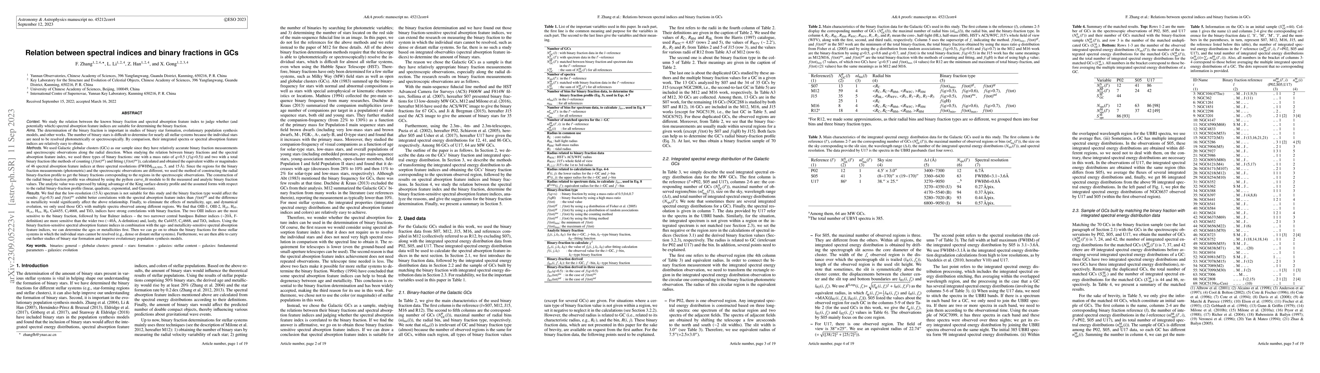 Thumbnail for Relation between spectral indices and binary fractions in GCs