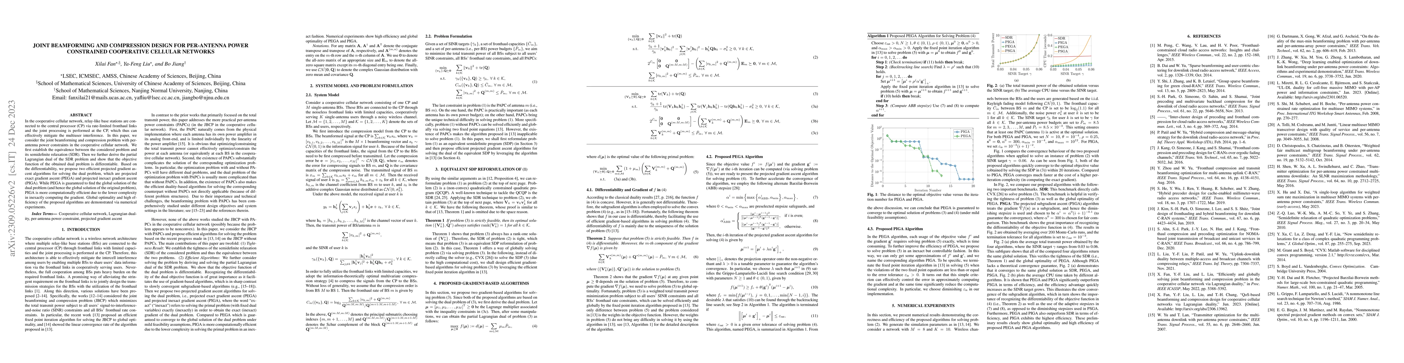 Thumbnail for Joint Beamforming and Compression Design for Per-Antenna Power
  Constrained Cooperative Cellular Networks