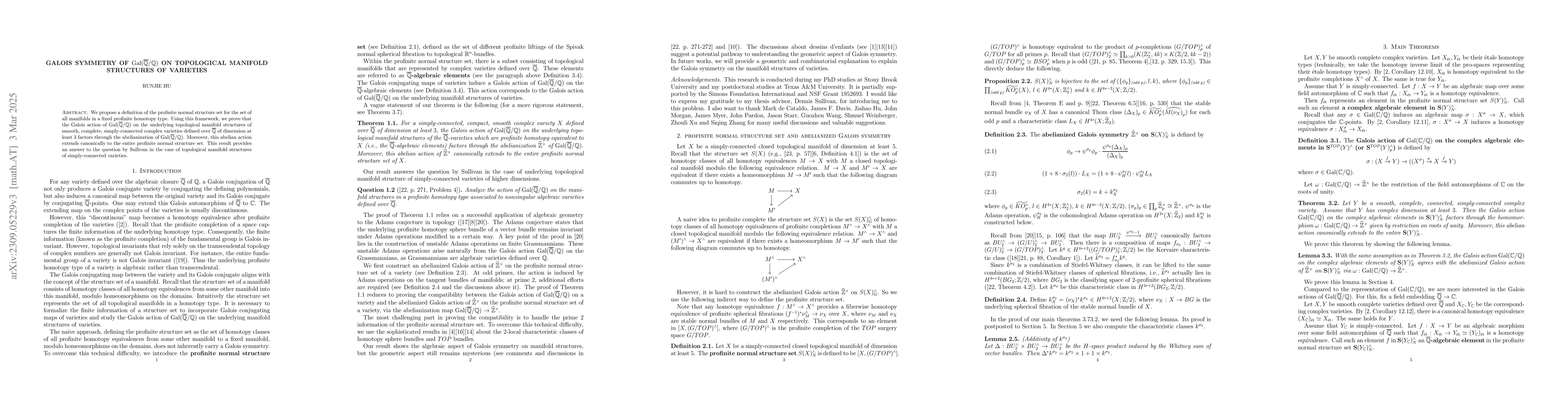 Thumbnail for Galois Symmetry of Topological Manifolds