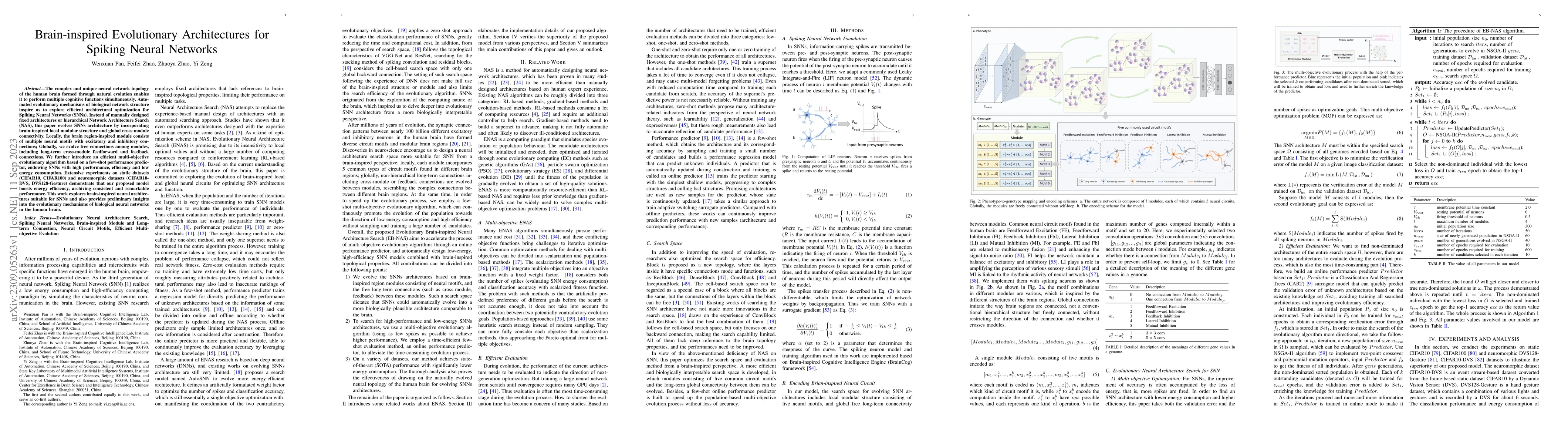 Thumbnail for Brain-inspired Evolutionary Architectures for Spiking Neural Networks